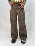 CHEETAH PRINT BAGGY JEANS