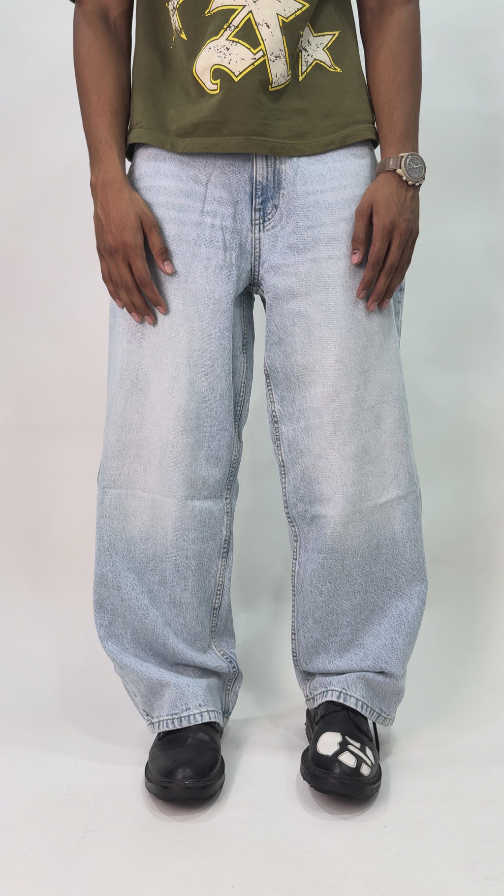 ICE VTG SHADE BARREL FIT JEANS #112