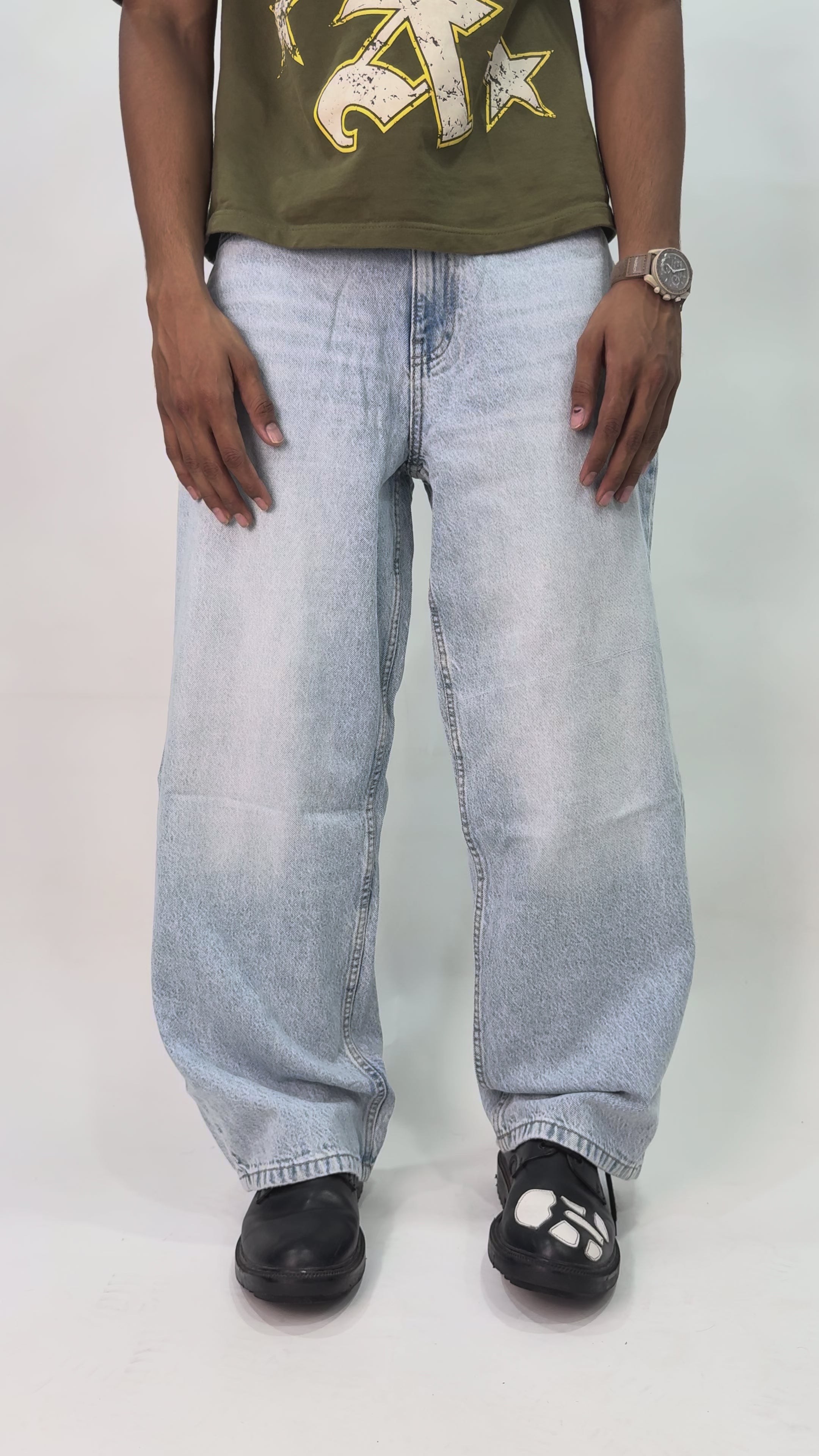 ICE VTG SHADE BARREL FIT JEANS #112